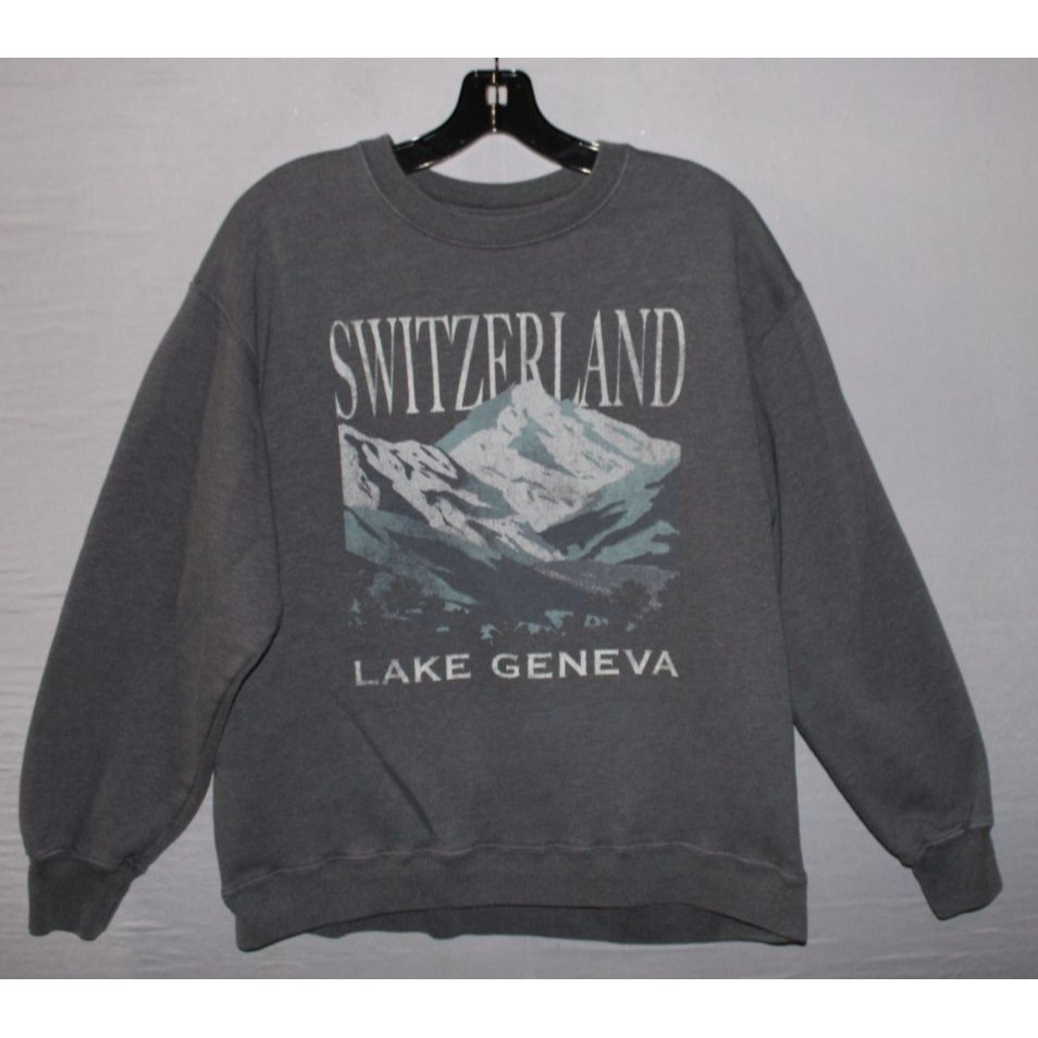 Hollister Lake Geneva Switzerland Pullover Vacation Travel Sweatshirt Small